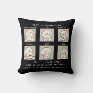 Dein JETZT-Moment in Schwarz Kissen