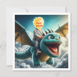 Dein Kind fliegt auf einem blauen Drachen, Drachen Karte