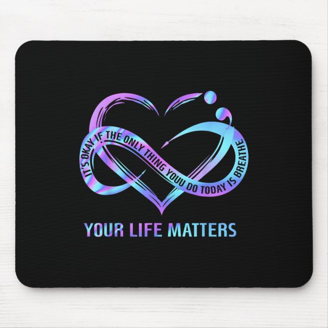 Dein Leben S Suizidpräventionsbewusstsein Bleib  Mousepad (Vorne)