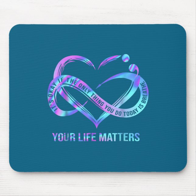 Dein Leben S Suizidpräventionsbewusstsein Bleib  Mousepad (Vorne)