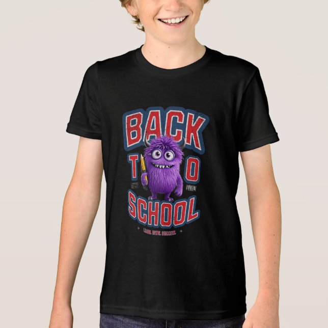 Dein lila Monster-Schulguide! Tri-Blend Shirt (Vorderseite)