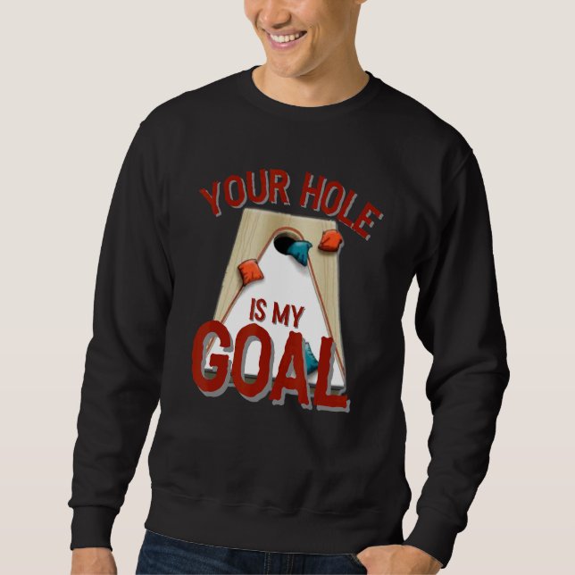 Dein Loch ist mein Kornloch Bean Beutel rot Sweatshirt (Vorderseite)