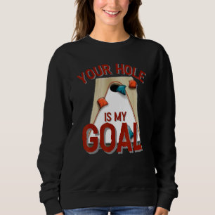 Dein Loch ist mein Ziel Cornhole-Bohnenbeutel Rot Sweatshirt
