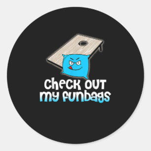 Dein Loch ist mein Ziel Cornhole schau dir meine F Runder Aufkleber