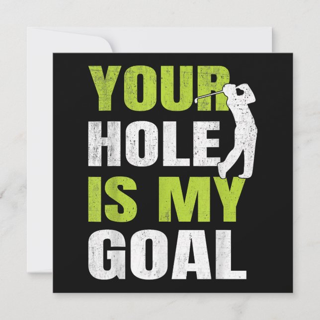 Dein Loch ist mein Ziel - Golfspieler Golfspielen  Dankeskarte (Vorderseite)