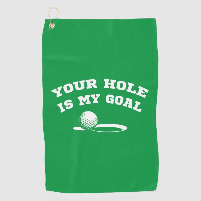 Dein Loch ist mein Ziel lustiges Golfen für Golfli Golfhandtuch (Vorderseite)