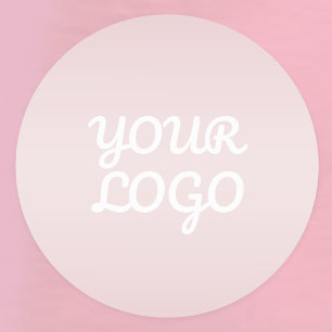 Dein Logo & elegantes modernes Blush-Pink-Ombre Runder Aufkleber