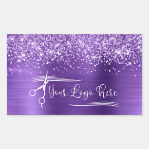 Dein Logo Glitzernd Amethyst Glamour Rechteckiger Aufkleber
