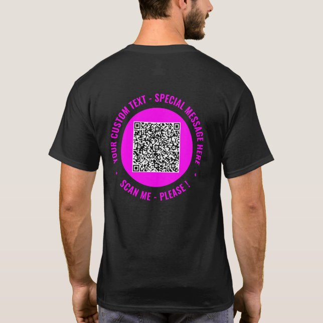 Dein Lustiger QR-Code T-Shirt mit Personalisiertem (Rückseite)