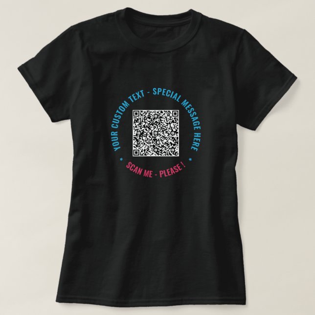 Dein Lustiges QR-Code T-Shirt Beispiel Mit Benutze (Design vorne)