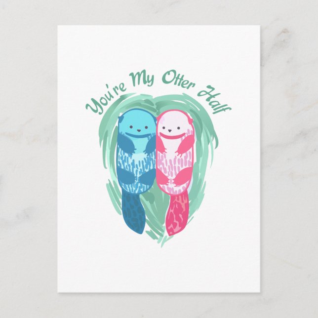 DEIN MEIN OTTER HALF POSTKARTE (Vorderseite)