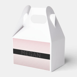 Dein Name Dünne Rose Ombre & Weiße Streifen Geschenkschachtel