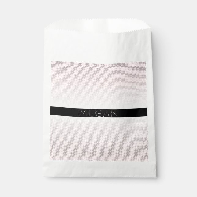 Dein Name | Dünnweiß und sublette Rose Ombre Strei Geschenktütchen (Vorderseite)