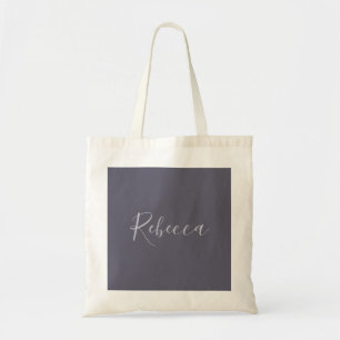 Dein Name Elegante Lavendel-Schrift auf nebligem Tragetasche