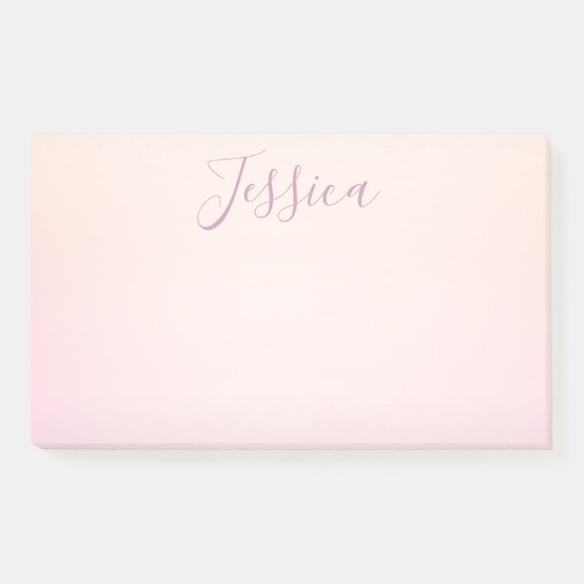 Dein Name | Elegante Schrift Soft Ombre Post-it Klebezettel (Vorderseite)