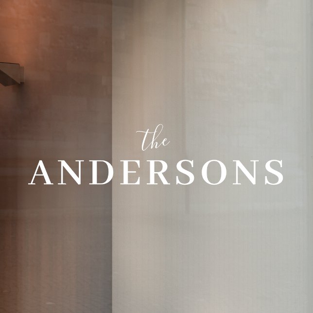 Dein Name | Elegante weiße Zuhause Eintrittstür Fensteraufkleber (Von Creator hochgeladen)