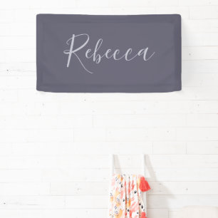 Dein Name   Elegantes Lavenderskript auf Hazy Lila Banner
