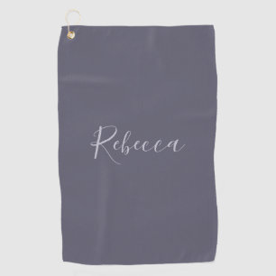 Dein Name   Elegantes Lavenderskript auf Hazy Lila Golfhandtuch
