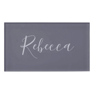 Dein Name   Elegantes Lavenderskript auf Hazy Lila Namenschild