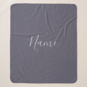 Dein Name   Elegantes Lavenderskript auf Hazy Lila Sherpadecke