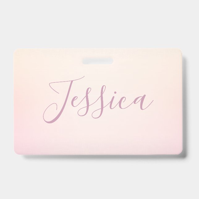 Dein Name | Elegantes Script Soft Ombre Ausweis (Vorderseite)