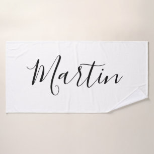 Dein Name Elegantes Skript Badehandtuch
