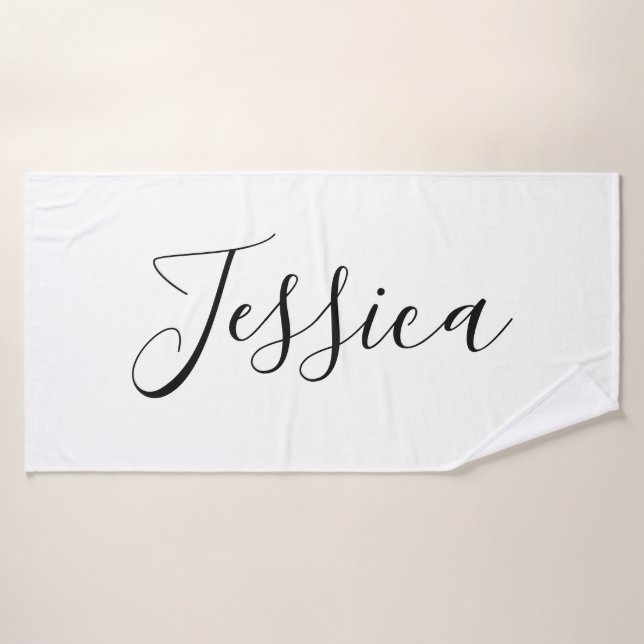 Dein Name | Elegantes Skript Badhandtuch Set (Badehandtuch)