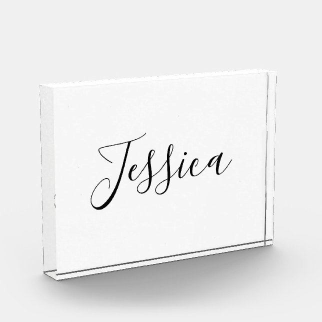 Dein Name | Elegantes Skript Fotoblock (Links)