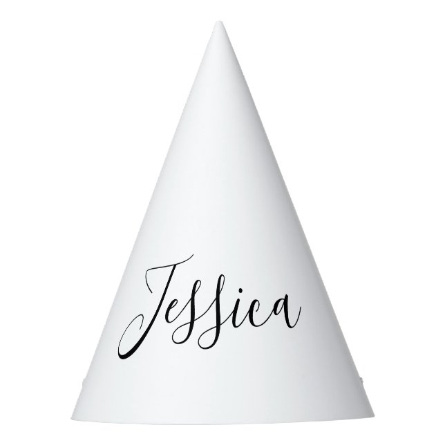 Dein Name | Elegantes Skript Partyhütchen (Vorderseite)
