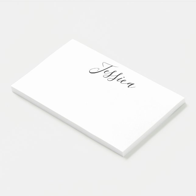 Dein Name | Elegantes Skript Post-it Klebezettel (angewinkelt)