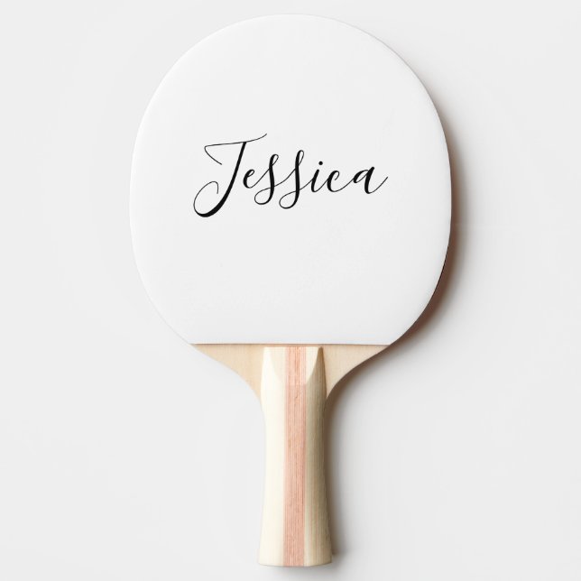 Dein Name | Elegantes Skript Tischtennis Schläger (Vorderseite)