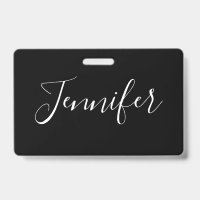 Dein Name | Elegantes weißes Script auf schwarz