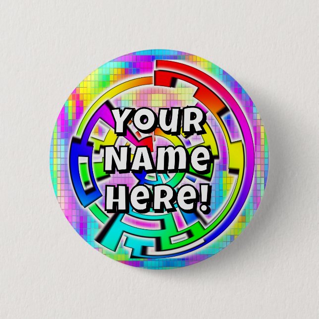 Dein Name hier! (du kannst die Wörter ändern) Button (Vorderseite)