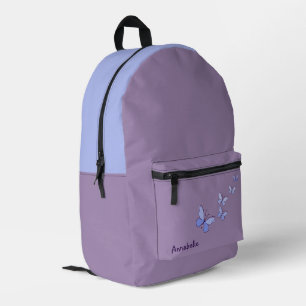 Dein Name Immergrün Schmetterlinge Veilchen  Bedruckter Rucksack