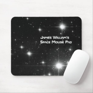 Dein Name mit Sternen im tiefen Weltraum Mousepad