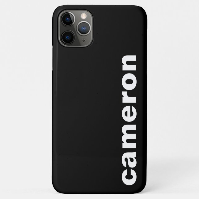 Dein Name Modern Schwarz Case-Mate iPhone Hülle (Rückseite)