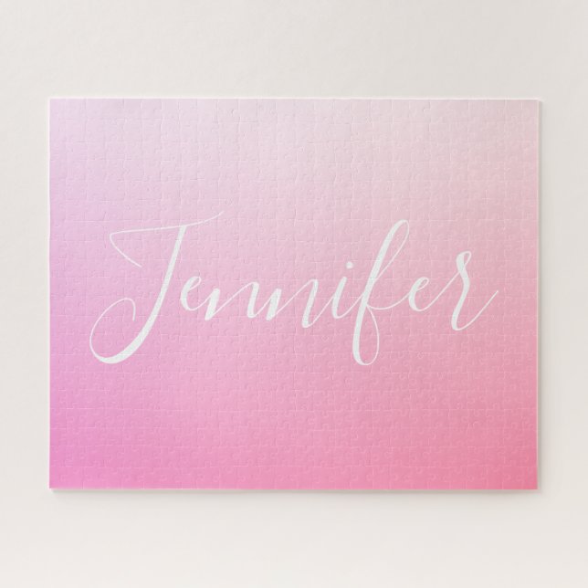 Dein Name oder Wort | Rosa Ombre-Verlauf (Horizontal)