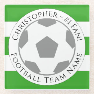 Dein Name plus Fußballmannschaftsname Glasunterset Glasuntersetzer