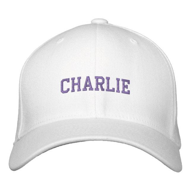 Dein Name | Silver Gray Modern Trendy Stylish Bestickte Baseballkappe (Vorderseite)