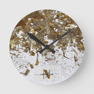 Dein Name und Anfangsbuchstabe personalisieren Runde Wanduhr