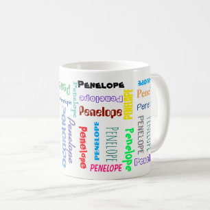 Dein Namenswortwolken-Spaß mit Schriftarten und Ty Kaffeetasse