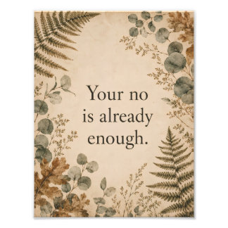 Dein Nein ist genug Grenzen Botanischer Spruch Fotodruck