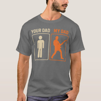 Dein Papa Mein Papa Lustige Gitarre Gitarrist Rock T-Shirt
