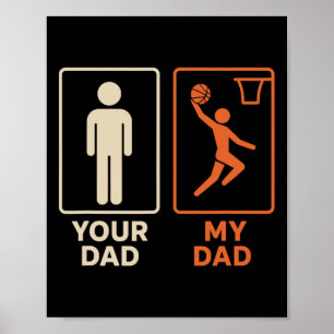 Dein Papa Mein Papa Sketll Dunk Tochter Sohn Vater Poster
