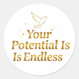 Dein Potenzial Ist Endlos Dove Gold Motivation Runder Aufkleber