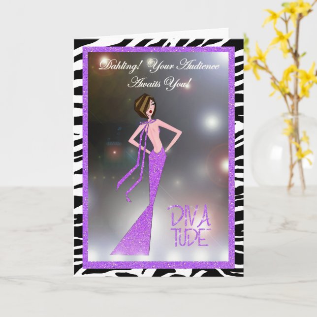 Dein Publikum erwartet dich, Dahling! Karte (Gelbe Blume)