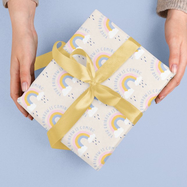 Dein Regenbogen kommt als Geschenktasche Geschenkpapier Set (Empower someone special with these, "Your rainbow is coming" wrapping paper sheets! )