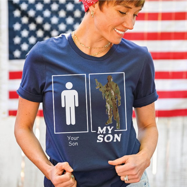 Dein Sohn Meine Sohn Camouflage Soldat Funny Milit T-Shirt (Funny Your Son, My Son camo solider USA Military parent navy blue t-shirt, Air Force Mom / Dad, Army)