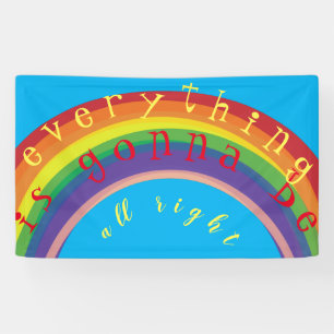 "Dein Text" Blauer Himmel Regenbogenbanner Banner