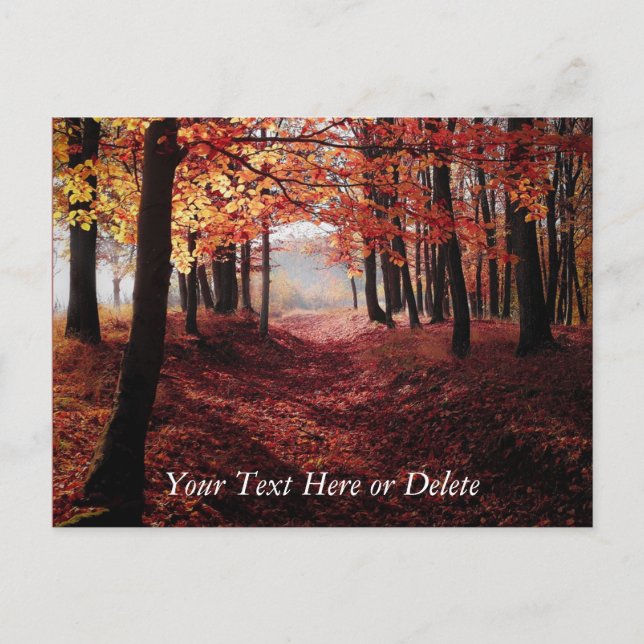 Dein Text-Crimson-Roter Herbst hinterlässt den Wal Postkarte (Vorderseite)